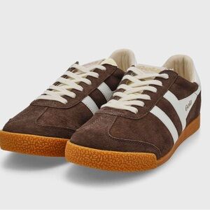 Gola Brown Suede Sneakers with White and Tan Accents